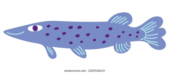 flat cartoon fish in vector.river and sea fish for prints and design.characters for kids in flat style.minimal icons for web site stickers app.