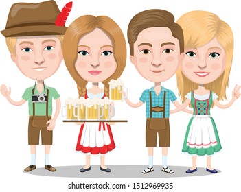 Flat Cartoon German People Illustration Stock Vector (Royalty Free ...