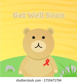 Flat cartoon get well soon vektor