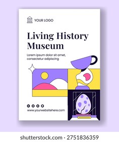 Flat Cartoon Hand Drawn International Museum Day Social Media Vertical Poster Background