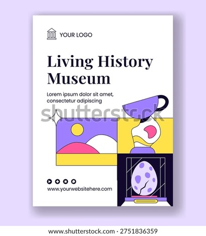 Flat Cartoon Hand Drawn International Museum Day Social Media Vertical Poster Background