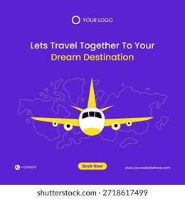 Ilustración de viaje de boleto en línea dibujado a mano de dibujos animados planos con fondo creativo