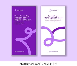 Ilustración de fondo de Anuncio de Vertical del Día Mundial del Cáncer dibujado a mano