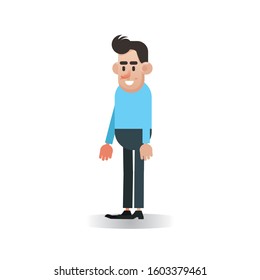 Flat Cartoon Happy Man character vector Illustration, isolated on white background