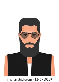 Flat cartoon hipster character, vector illustration 