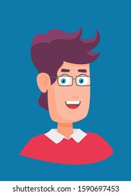 Flat cartoon hipster character, vector illustration