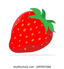 Flat cartoon icon of stawberry design graphic vector. Fresh organic healthy fruit.