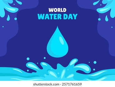 Flat Cartoon Illustration for World Water Day Social Media Templates and Backgrounds