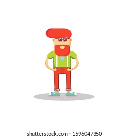 flat cartoon man character isolated in white background