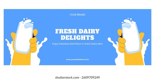 Flat Cartoon Milk Cover Background Illustration for World Milk Day Campaign
