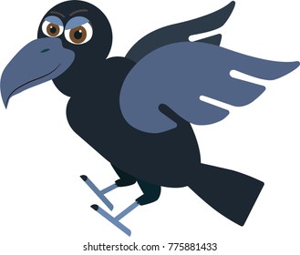 flat cartoon raven