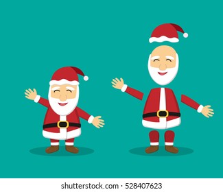 Flat Cartoon Santa Claus for animation, vector