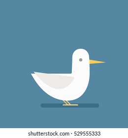 flat cartoon seagull