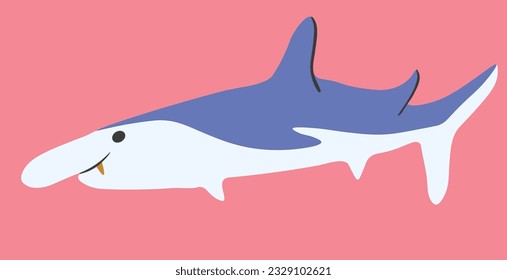 flat cartoon shark in vector. predatory fish for prints and design. characters for kids in flat style. minimalistic icons for web site stickers app.