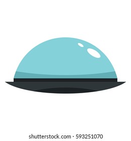 Flat cartoon spaceship ufo object isolated on white background. Vector illustration. Element of banners, infographics, and labels.