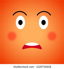 Flat cartoon square emoji. Face funny backgound. Vector illustration.