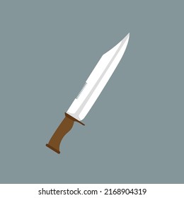 flat cartoon style combat knife military knife