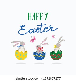 Flat cartoon style Easter background.