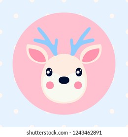 Flat and cartoon style illustration with deer