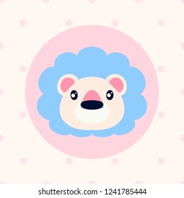 Flat and cartoon style illustration with lion