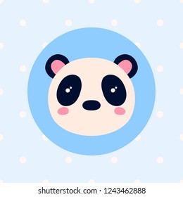 Flat and cartoon style illustration with panda