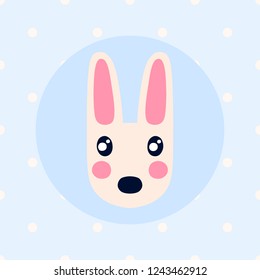 Flat and cartoon style illustration with rabbit