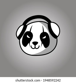 Estilo de caricatura plana.Cara de DJ Panda