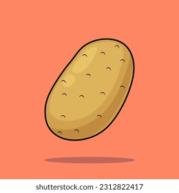 Flat Cartoon Style Potato Vegetable Vector Icon Illustration. Food Nature Icon Concept Isolated Premium Vector