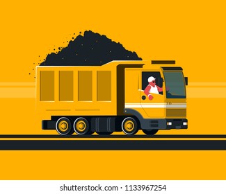 Flat cartoon truck
