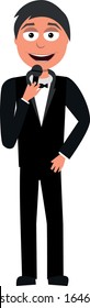 flat cartoon vector character of moderator isolated on white background