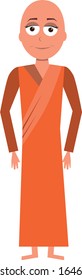 caricatura plana, personaje vectorial de una mujer monje aislada de fondo blanco