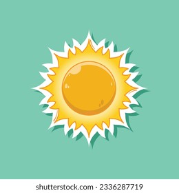 Flat cartoon vector of cute sun. sun vector illustrations isolated icon concept. flat cartoon style.