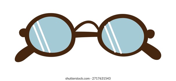 Ilustração plana vetor de desenhos animados de óculos em estilo simples e elegante, objeto mínimo limpo, elemento de design moderno calmo para cuidados com a visão, gráficos de estilo de vida e projetos de decoração do dia a dia