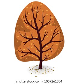 Flat cartoon vector illustration of a tree