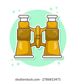 Flat cartoon vector of telescope, binocular, or spyglass as a optical instrument used to view distant object. Technology and Science