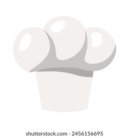 Flat cartoon white Chef's hat icon