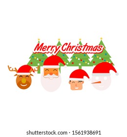 Flat Cartoon winter vector Illustration for Merry Christmas