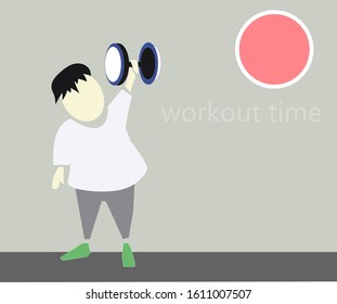 Flat cartoon workout time design