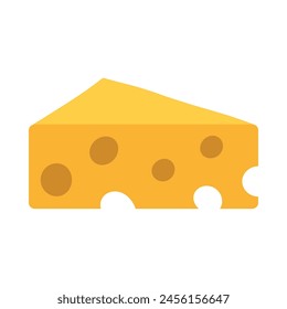 Flat cartoon yellow tasty French cheese icon