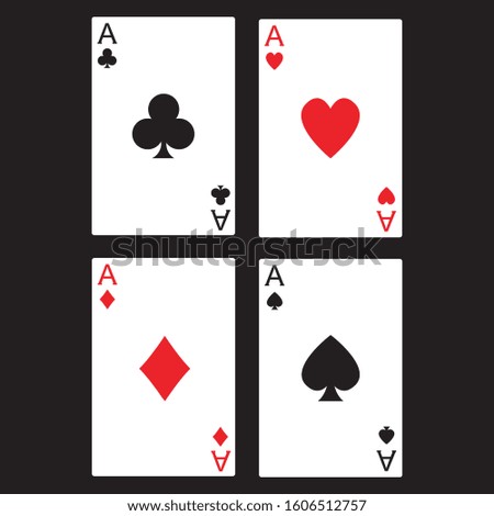 Flat casino icon set. Poker cards, simple modern style vector icons.