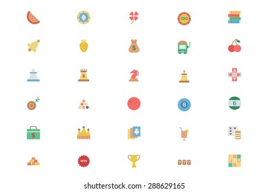 Flat Casino Vector Colored Icons 2