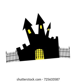 flat castle Halloween vector
