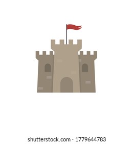 Flat castle, Palace icon, vector illustration isolated on white background