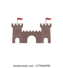 Flat castle, Palace icon, vector illustration isolated on white background