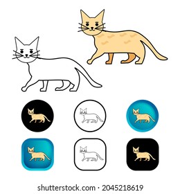 Flat Cat Animal Icon Collection