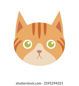 flat cat breed avatar, cute feline face icon, domestic pet cat vector illustration, colorful round kitty portrait, variety of cat breeds in modern minimalistic cartoon style