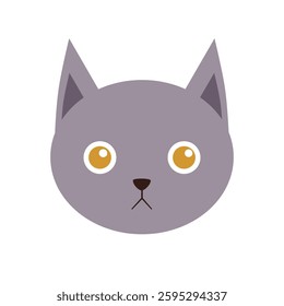 flat cat breed avatar, cute feline face icon, domestic pet cat vector illustration, colorful round kitty portrait, variety of cat breeds in modern minimalistic cartoon style