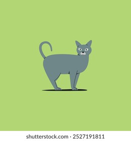 Flat Cat Cartoon vector stock illustration