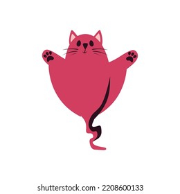 flat cat ghost over white