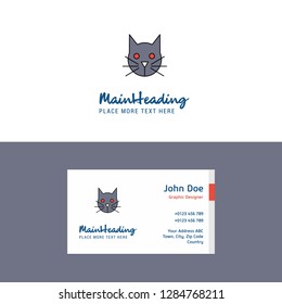 Flat Cat Logo and Visiting Card Template. Busienss Concept Logo Design